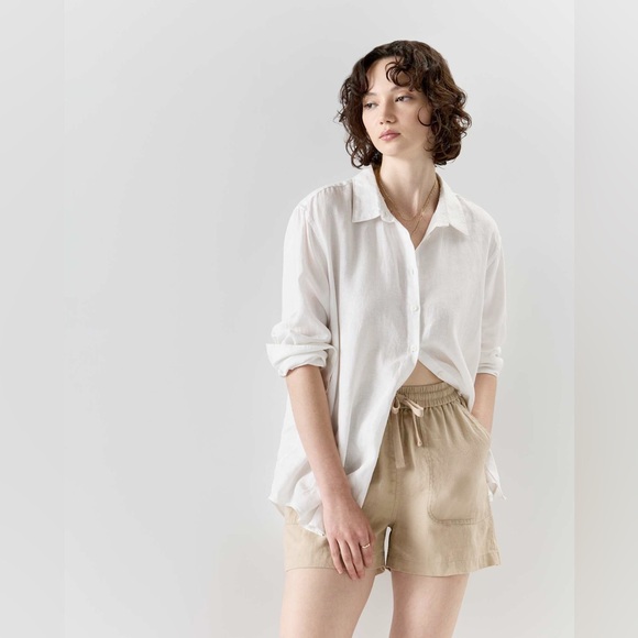 Quince 100% European Linen Shorts Driftwood M - Picture 2 of 7